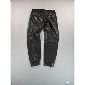 Commando Faux Leather Joggers Womens XL Black High Rise Tapered Elastic Cuffs